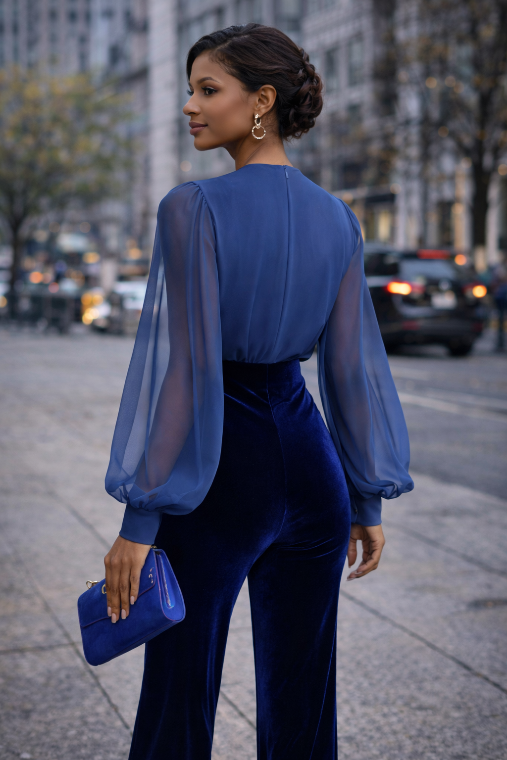 SAPPHIRE DRAPE JUMPSUIT